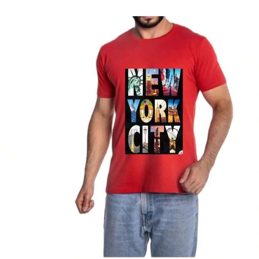 Men T-Shirts - 紅色 - 查看 1