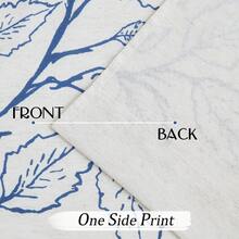 Symmetrical Leaf Printed Navy Blue Curtains - navy blue - View 4