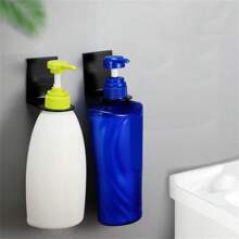 2 cái/gói Gắn trên tường Máy tạo xà phòng Giá đỡ , Nhôm không gian Chống gỉ , Cao Chịu tải , Vòi hoa sen trong phòng tắm Gel Chai Giá đỡ , Tay Dấu ngoặc - màu đen - Xem 8