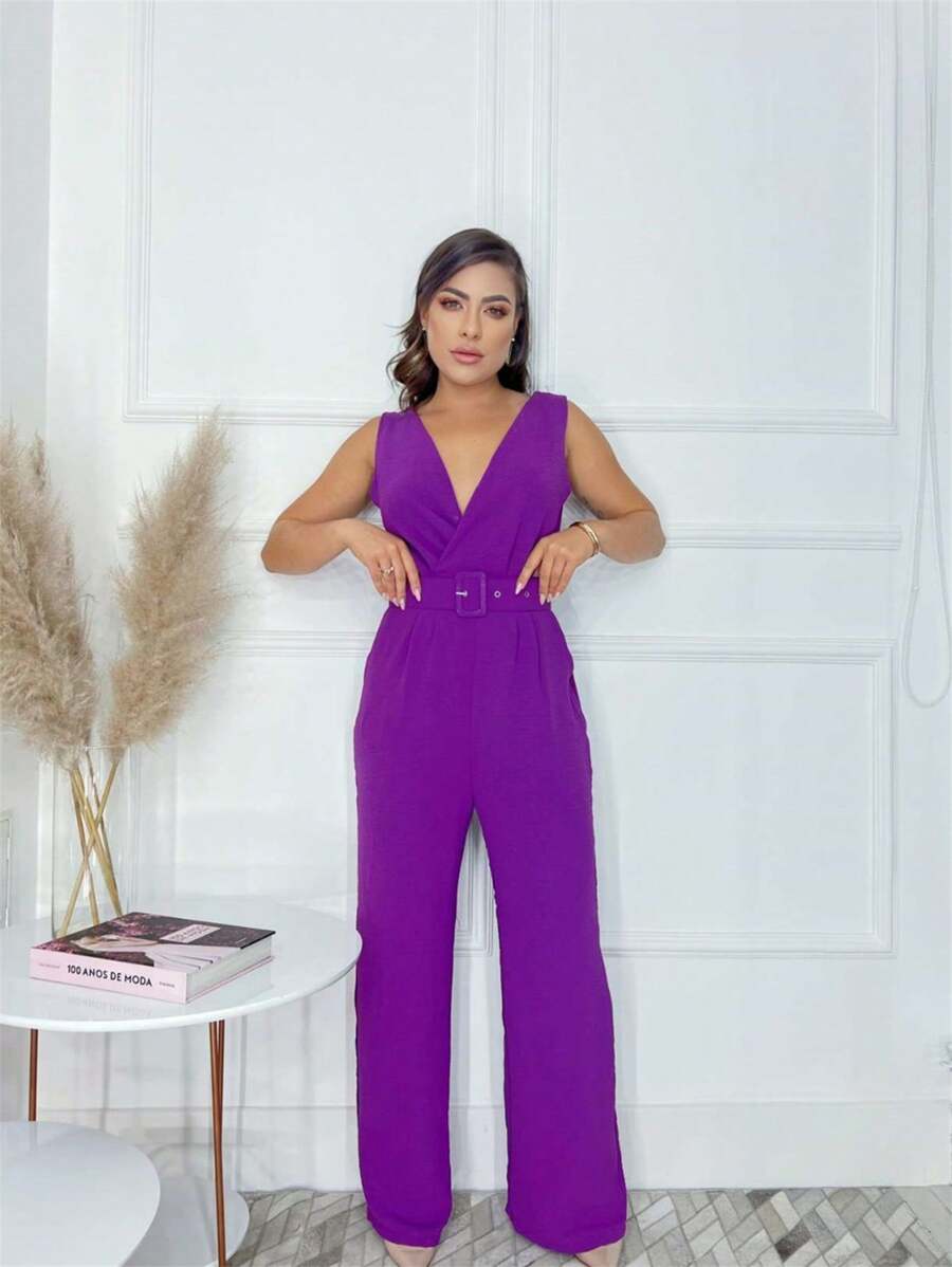Women Jumpsuits - 紫色 - 查看 1