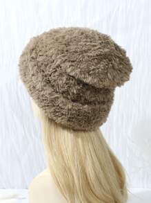 1 Máy Tính Nữ Mềm Mại Sang Trọng Slouchy Beanie, Slouchy Phong Cách Mũ Co Giãn Để Mặc Hàng Ngày Và Ấm Áp Trong Mùa Thu Và Mùa Đông - Màu Khaki - Xem 2