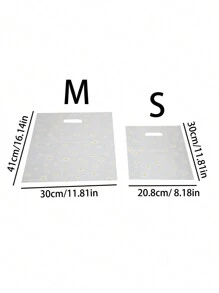 10 件雏菊印花塑料礼品袋，圣诞节情人节 - 白色 - 查看 9