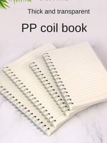 1buc 80 de pagini caiet gros pentru studenți cu design simplu, disponibil în dimensiuni A5/b5/a4 și cu linii orizontale, caiet portabil modern legat cu sârmă - clar - Vizualizare 5