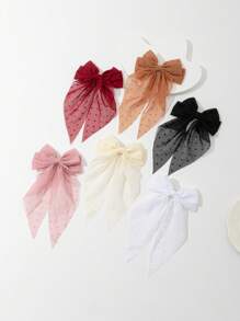 6 chiếc kẹp tóc nơ nhỏ bằng ruy băng lưới, kẹp tóc hình hoa dễ thương, kẹp tóc kiểu càng cua cho ngày Valentine, kẹp tóc cài đầu, đồ dùng học tập, thanh lịch, dành cho sinh viên, nơ, phụ kiện tóc, phụ kiện đội đầu - Nhiều màu - Xem 2