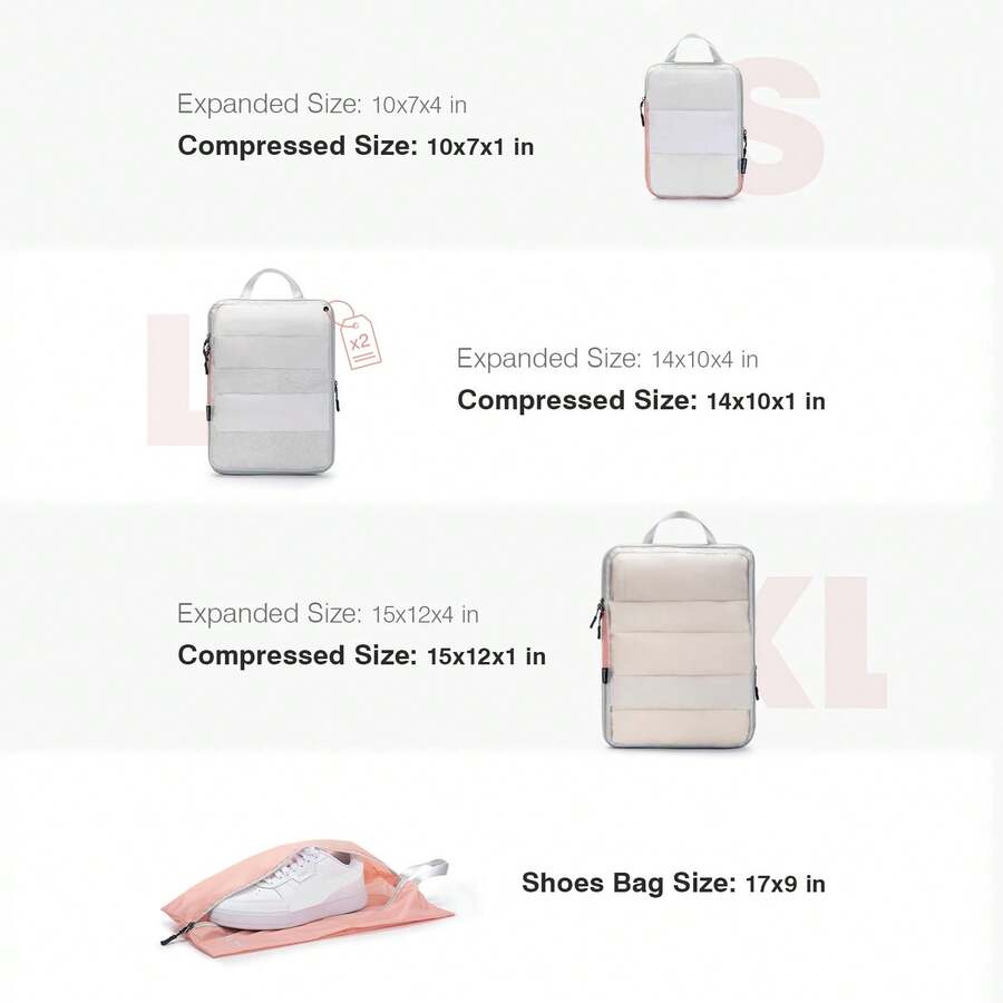 Compression Packing Cubes Travel See Through Mesh Packing Cubes for Suitcases Set Luggage