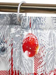 1 件圣诞格子圣诞老人印花涤纶防水隔热家居装饰浴室浴帘或 4 件浴室防滑垫套装，厚度 1.3 厘米，包括浴室浴帘和垫子家居浴室装饰夏季浴室配件返校 - 彩色 - 查看 7