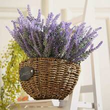 1pc Purple Plastic Lavender Bouquet Artificial Flowers For Diy Crafts, Wedding Decorations And Provencal Style Home Display, Height: 37cm - Purple - View 8