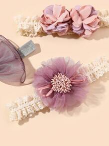 3pcs Baby Girl's Lace Butterfly Decorated Party Photography Headband Love Valentine