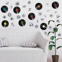 4入組裝飾性假黑膠唱片臥室裝飾,獨立嬉皮房間牆貼美學裝飾,女孩臥室裝飾 - 彩色 - 查看 2