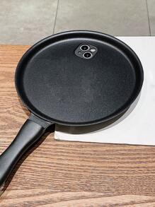 Funny 1pc Funny Creative Non-Slip Frying Pan Shaped Pc Phone Case Compatible With IPhone15/15Plus/15Pro/15Promax - Black - View 4