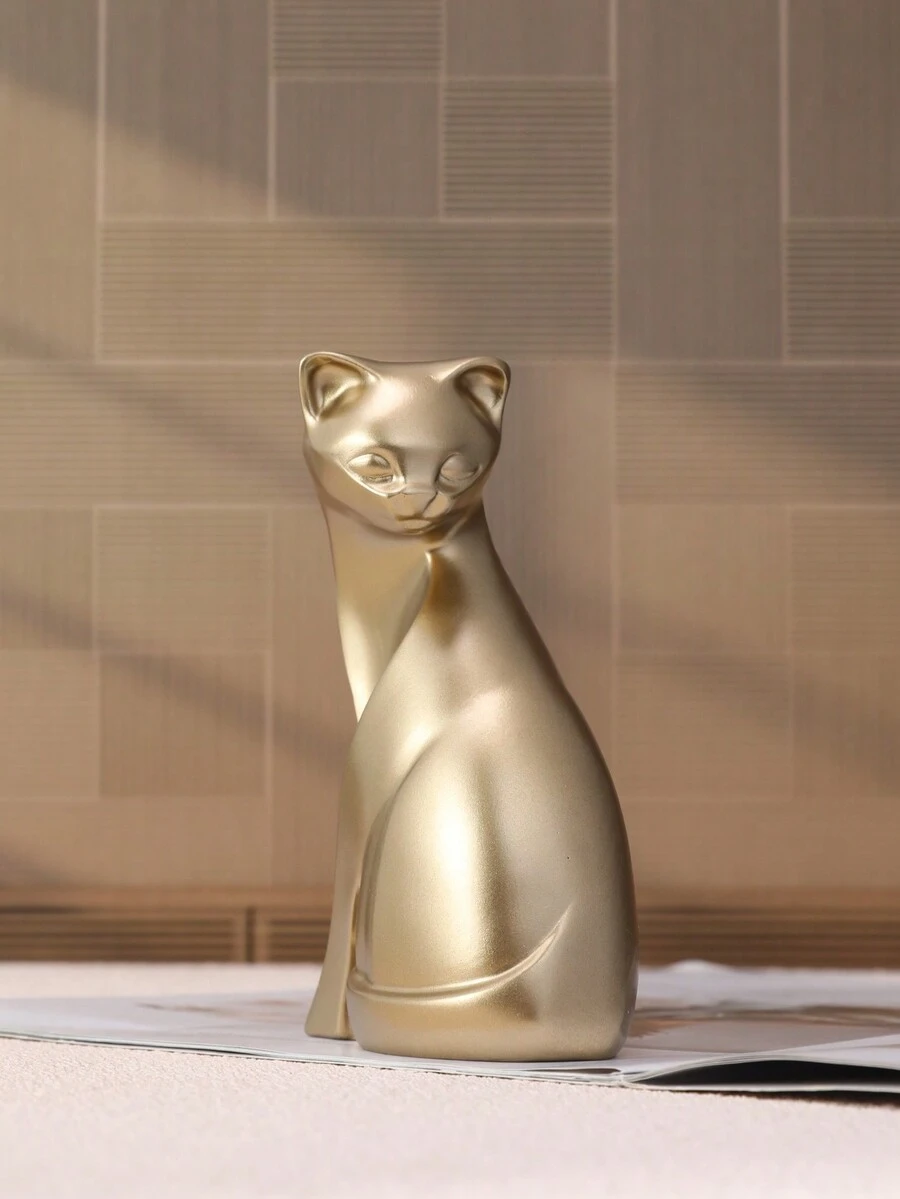 1入歐式創意豪華貓咪樹脂工藝品,適用於辦公室、客廳、書房、書架、門廳、家居裝飾品飾