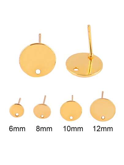 20 piezas de postes para pendientes de acero inoxidable con diseños geométricos redondos para hacer joyas de pendientes DIY