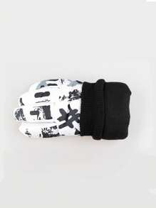 1pc Winter Thickened Warm Gloves For Men & Women, Waterproof & Non-slip, Suitable For Riding, Graffiti, Skiing And Other Outdoor Activities - Multicolor - View 6