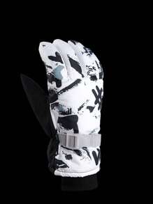 1pc Winter Thickened Warm Gloves For Men & Women, Waterproof & Non-slip, Suitable For Riding, Graffiti, Skiing And Other Outdoor Activities - Multicolor - View 3