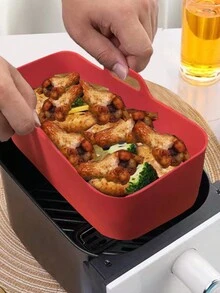 Red Silicone Baking Sheet For Air Fryer, Rectangle Shape - Red - View 5