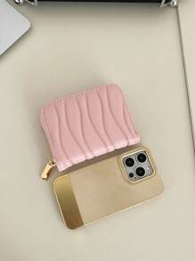 1pc Short Wave Patterned Pu Leather Wallet Portable Fashionable Short Wallet Perfect For Daily Use Date And Gifts Lightweight Portable Card ID Card White-Collar Workers For Female For Holiday For Anniversary For Birthday Gift Accessories Gift Hot Pink Casual Card Holder Card Holder Wallet Business Card Holder Credit Card Holder Card Holder Women For Women Wallet Mini Wallet Purse Wallet Card Wallet