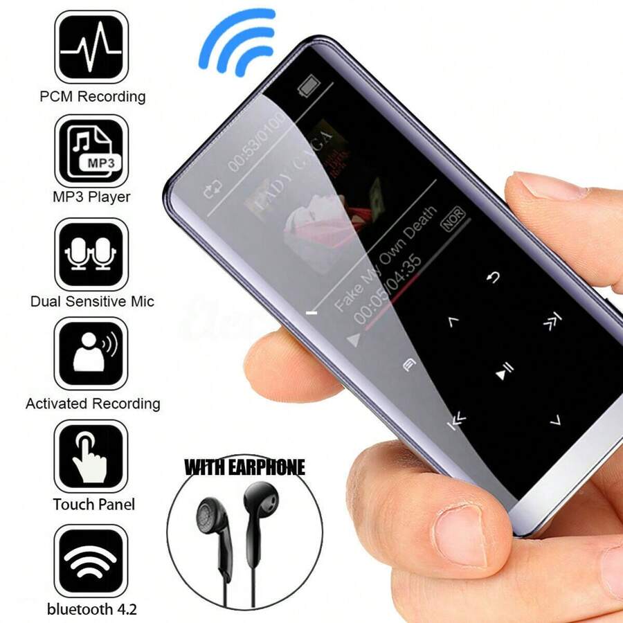 Bluetooth-compatible MP3 Player HIFI Sport Music Speakers MP4 Media FM Radio Recorder - 黑與白 - 查看 1