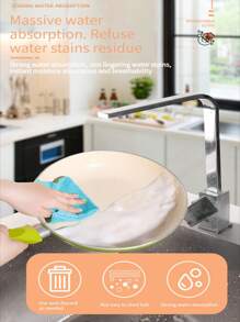 1盒淺粉色萃取式清潔布，多用途廚房、餐飲、生活、清潔、擦乾、汽車擦拭、無力抹布等；2合1包裝萃取式、抗菌、防污、柔軟編織超細纖維清潔布；吸水性餐巾 - 淺粉色 - 查看 4