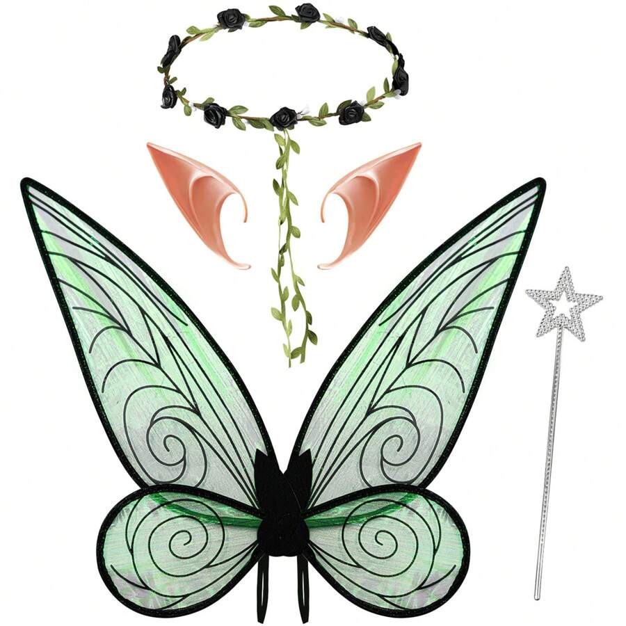 Feenflügel für Erwachsene, Feenkostüm Flügel für Frauen, Schmetterling Fee Accessoires, Halloween Kostüm - Verschiedenfarbig - Übersicht 1