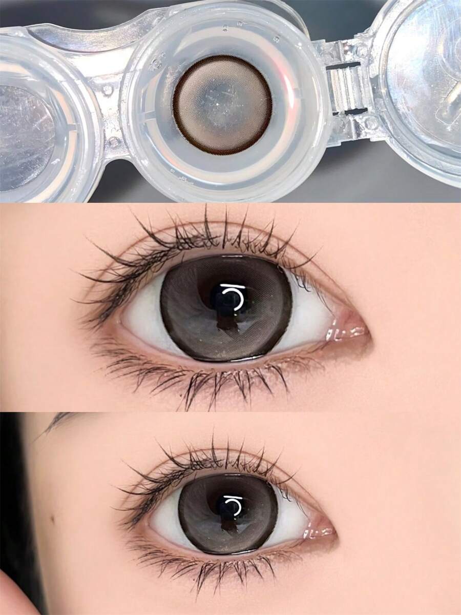 1 副煉乳咖啡彩色隱形眼鏡每年使用 14.5 毫米萬聖節 - 煉乳咖啡 - 查看 1