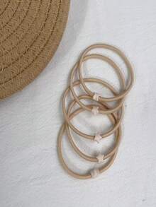 Rectangular Rubber Band High Elastic Hair Tie, Simple Style, All-match - Apricot - View 2