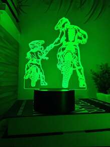 1 pieza Luz nocturna LED de motocicleta acrílica creativa, lámpara decorativa con cambio de 7 colores USB para dormitorio, regalo para amigo entusiasta de las motocicletas - Multicolor - Ver 3
