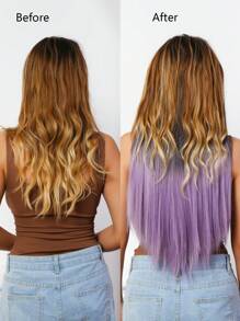 Straight Mixed Multicolor 25 Inch Long Synthetic Fiber V-shaped Ponytail Extension, Suitable For Daily Wear - Multicolor - View 3