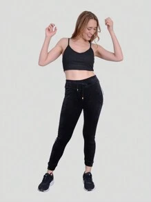 LEGGINS LICRA DEPORTIVO DE TERCIOPELO - Negro - Ver 1