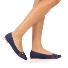 Women Flat Sandals - Màu xanh lam - Xem 4