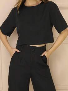 Women Two-piece Outfits - 黑色 - 查看 2