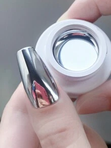 日式銀色鏡面金屬凝膠指甲油,極炫耀,適用於法式畫,線條,邊緣和光療 - 銀色 - 查看 3