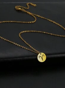 FOREVER QUEEN 925純銀黃道幣頸鍊圓盤12星座占星術名錄14k鍍金吊墜個性化項鍊女生禮物