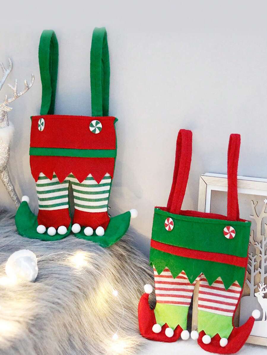 1 Miếng Ngẫu nhiên Giáng sinh Đồ trang trí Elf Chân Hình dạng Kẹo Túi quà tặng Đối với Ông già Noen Theo chủ đề Cung cấp cho buổi tiệc - Nhiều màu - Xem 1