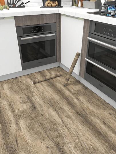 1 Roll 40/30cm Wide Brown Wood Grain Self-Adhesive Floor Sticker, Vintage Vinyl Peelable Stick-On Tile For Kitchen, Bedroom, Living Room, Countertop, Furniture Renovation And Home Decor, Stickers, Wall Decal, Vinyl Decal For Home Decorations, Spring Decoration Items Refresh Your Home, Rama Decoration Stickers Gifts Birthday Graduation Floor Tiles Flooring Floor Tiles Self Adhesive Floor Tiles Peel Stick Living Room Decor Room Decor