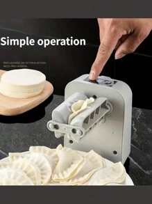 1pc Automatic Dumpling/Momo Maker With Adjustable Gears, Small Size, Rechargeable, Slouchy Kitchen Gadgets - White - View 5