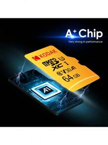 Kodak KODAK U3 Micro SDHC SDXC Card TF Flash Card UHS-I V30 Class10 Memory Card 64GB For Phone Drone Car