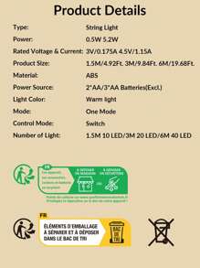 1 szt. 1,5/3/6 m 10/20/40 Led Star & Moon Fairy String Lights, ciepła biel, do biwakowania na zewnątrz, namiotu, pokoju, festiwali, romantycznej dekoracji, atmosfery, układu sceny, świątecznego wystroju, świątecznego prezentu, święta dziękczynienia, ozdoby choinkowe, świątecznego światła, wystroju sypialni, wystroju domu, dekoracji imprezowych, świąt, festiwalu, wystroju pokoju