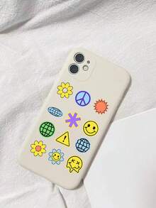 實色超薄TPU軟殼，附有圓形標誌設計，適用於蘋果iPhone - 彩色 - 查看 2