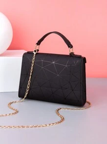 Chain Small Square Bag Crossbody Bag Flower Printed Handbag Multi-Color Printed Purse For Women - White - View 4