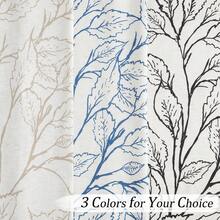 Symmetrical Leaf Printed Navy Blue Curtains - navy blue - View 7