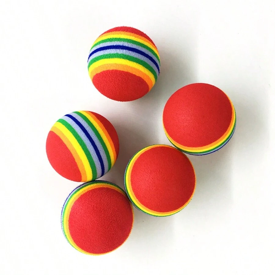 Soft And Squeezable Rainbow Ball For Pet, Multicolored Foam Ball For Cat And Dog - Multicolor - View 1