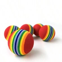 Soft And Squeezable Rainbow Ball For Pet, Multicolored Foam Ball For Cat And Dog - Multicolor - View 2