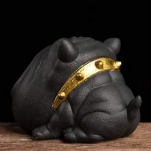 Ceramic Cartoon Dog Shaped Ashtray Large Capacity Windproof Cigarette Ashtray Creative Cute Design - Black - View 3