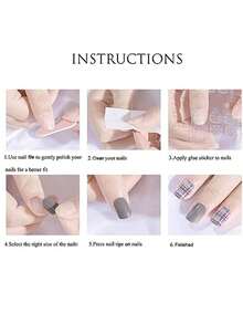 新年顶级新年伊娃。圣诞按压指甲短假指甲带红色图案光泽丙烯酸胶指甲全覆盖粘贴指甲人造静电指甲女士 24 件短方形圣诞老人圣诞老人红色金箔闪光雪花指甲指甲指甲。人造按压指甲可反复佩戴，配有一块果冻 + 指甲锉（指甲锉颜色随机） - 彩色 - 查看 5