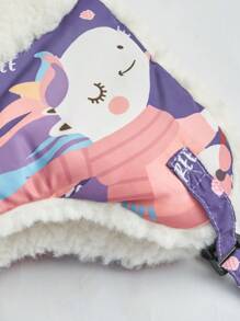 Baby Warm Hat With Tiger Design, Suitable For Girls In Autumn And Winter - Purple - View 4
