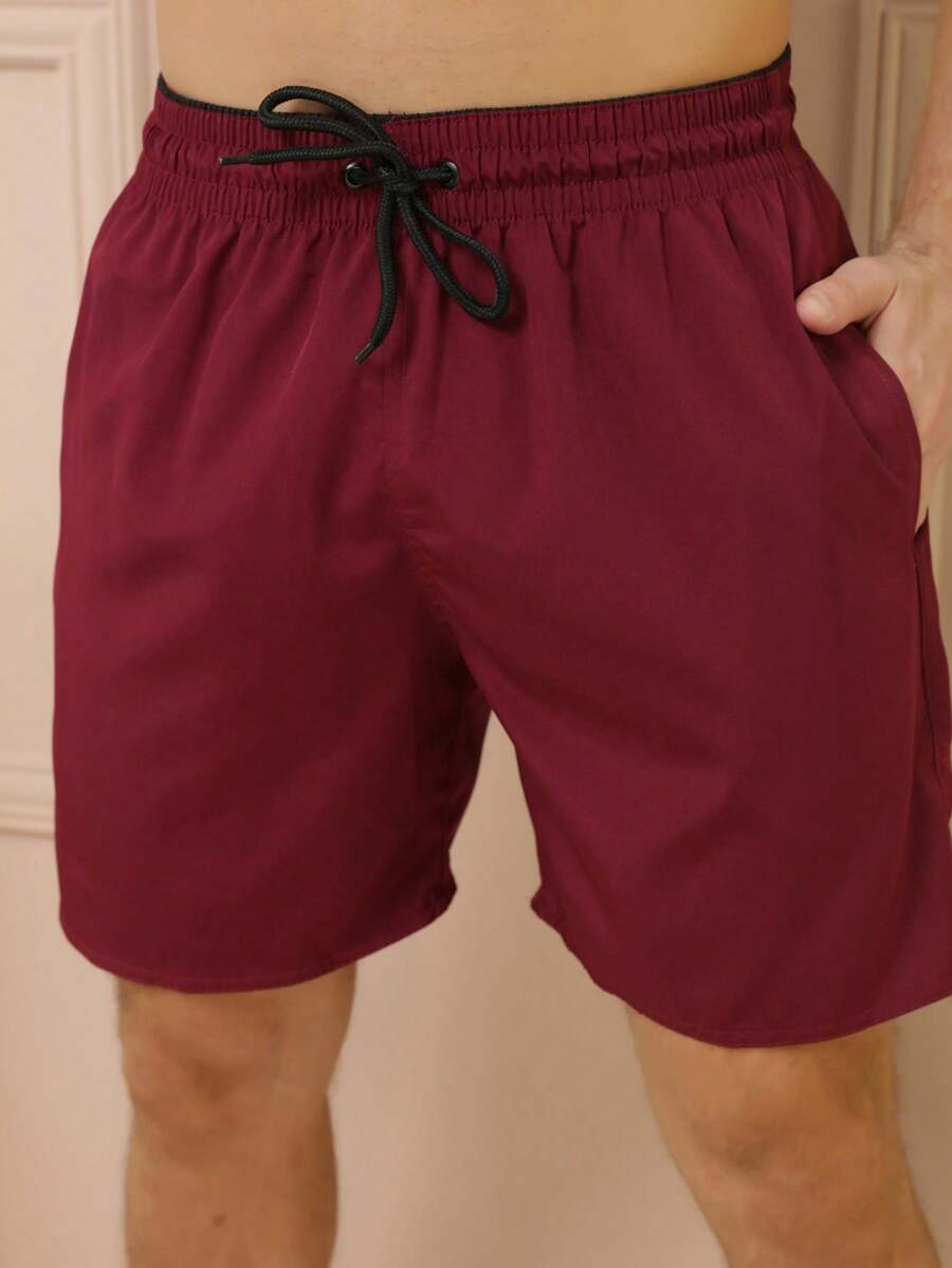 Men Shorts - Màu Đỏ Sâu - Xem 1