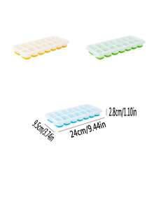 Bandeja Para Cubitos De Hielo Con Tapa Para El Hogar, Contenedor De Almacenamiento Para Congelador, Molde Para Fabricación De Hielo, Colores Surtidos, 1 Ud. - Multicolor - Ver 8