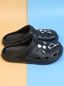 男式鏤空卡通 Pvc Diy 時尚戶外 Eva 木底鞋