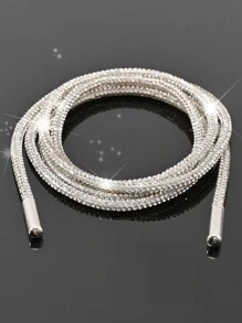 1 par de cordones de zapatos con decoración de strass blanco, cordones de moda DIY para zapatillas y calzado deportivo para fiesta de verano