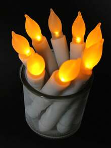 圣诞节12件套LED电子烛台，带烛台支架，适用于圣诞节、万圣节家居装饰，新年礼物